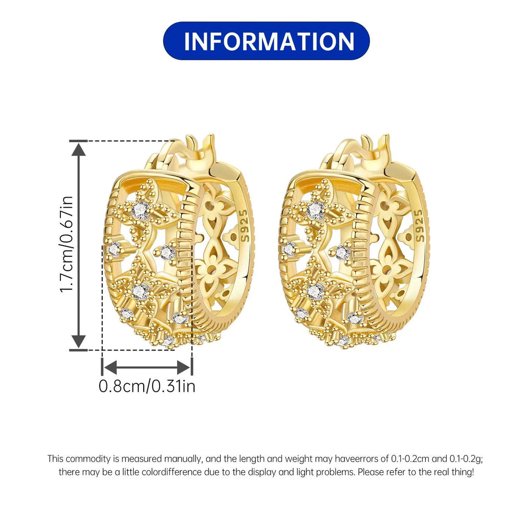 Sterling Silver 18K Gold Hoop Earrings
