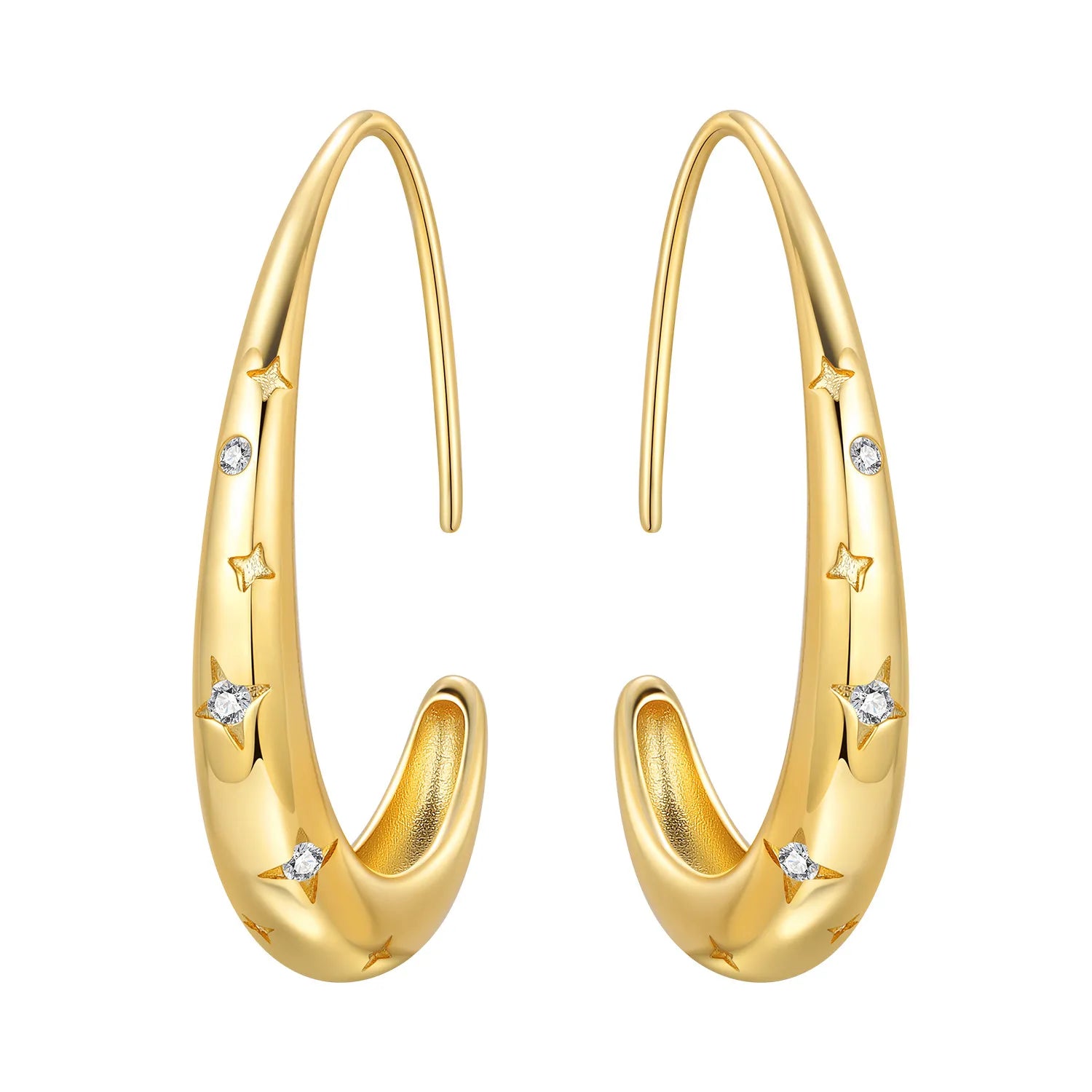 Sterling Silver 18K Gold Hoop Earrings