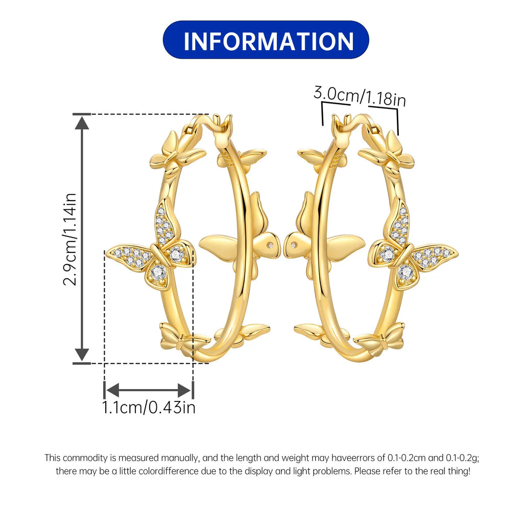 Sterling Silver 18K Gold Hoop Earrings