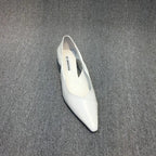 Women's Low Heel Pointed Toe Slip-On Pumps — Elegant Casual Shoes