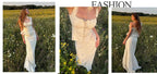 Women's 2-Piece Lace Corset Top and Maxi Skirt Set - Elegant Formal Event Dress