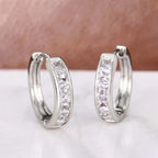 Round Hoop Earrings with Cubic Zirconia