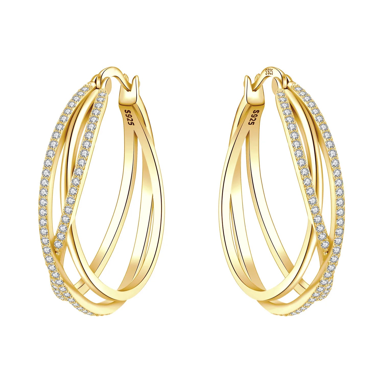 Sterling Silver 18K Gold Hoop Earrings