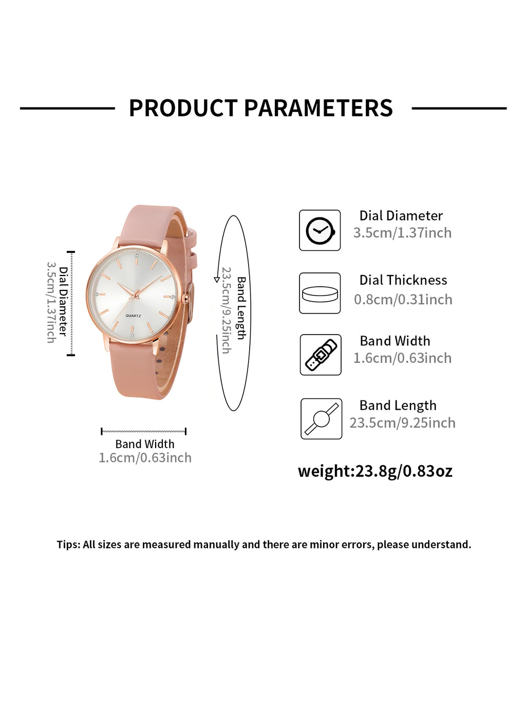 Women's Luxury Quartz Watch - Leather Band, Minimalist Dial