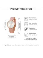Women's Luxury Quartz Watch - Leather Band, Minimalist Dial