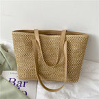 Bolso Tote de Paja para Mujer | Tejido Crochet, Estilo Bohemio | Playa y Viaje