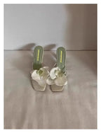 Floral Toe High Heel Sandals