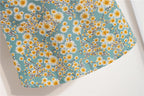 Women's Floral Chiffon Mini Dress - Puff Sleeve V-Neck Casual Dress