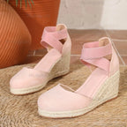 Cover Toe Women's Espadrille Wedge Sandals Ankle Strap Summer Slip-on Comfortable Platform Shoes for Ladies 2026 New Босоножки