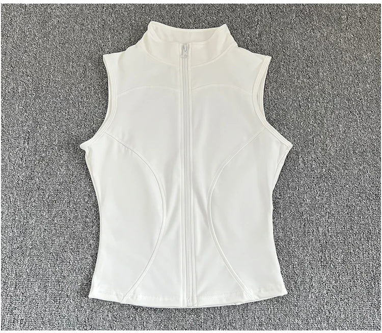 Women's Sleeveless Zip-Up Sport Top