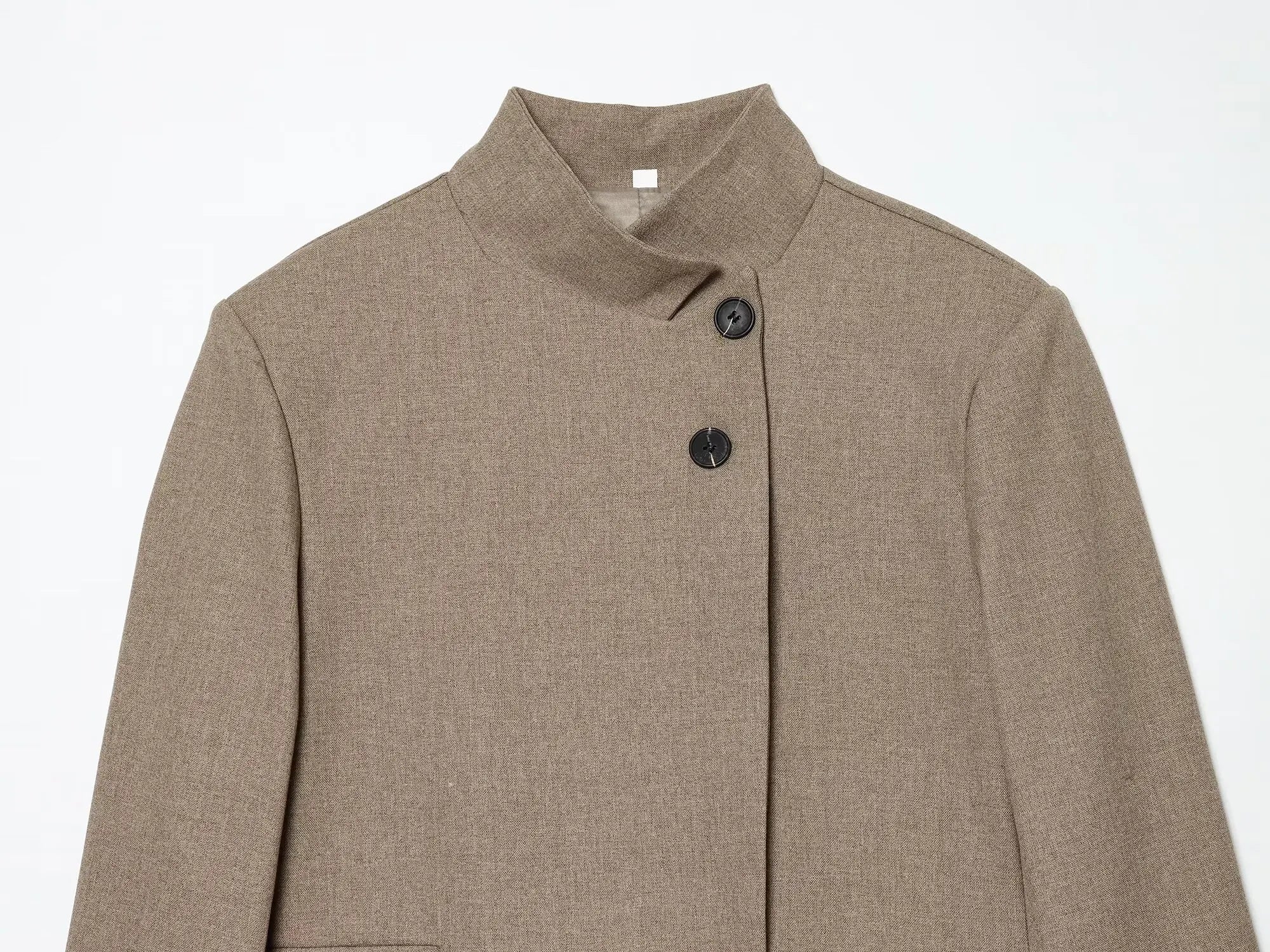 Women's Elegant Blazer Jacket - Stand Collar Single Breasted Casual Coat
