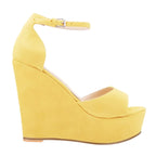 Platform Wedge Sandals - Peep Toe Ankle Strap High Heels for Women