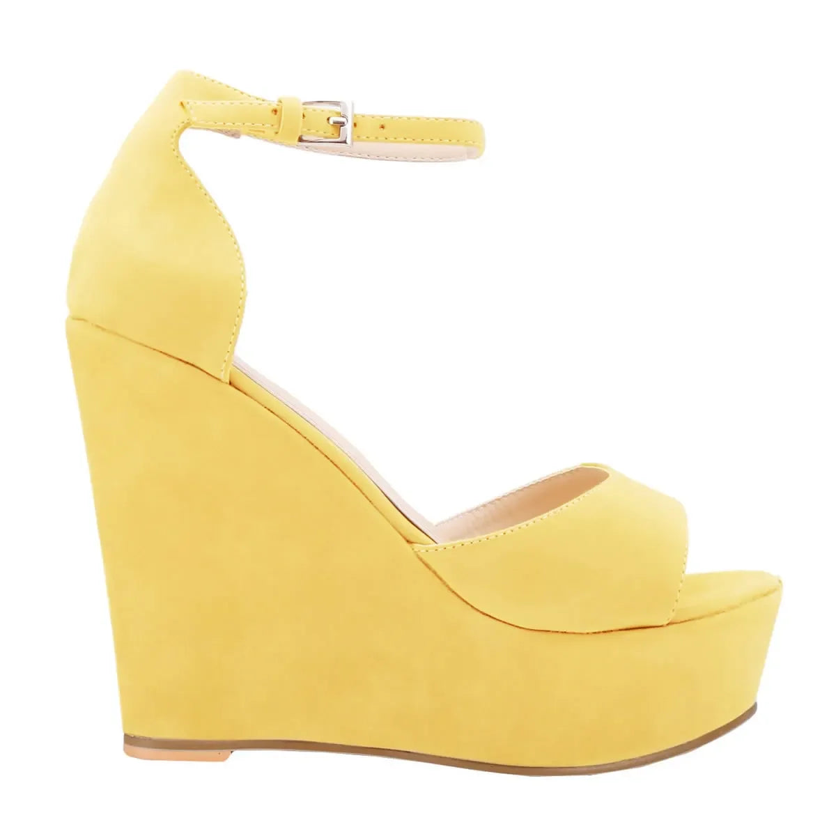 Platform Wedge Sandals - Peep Toe Ankle Strap High Heels for Women