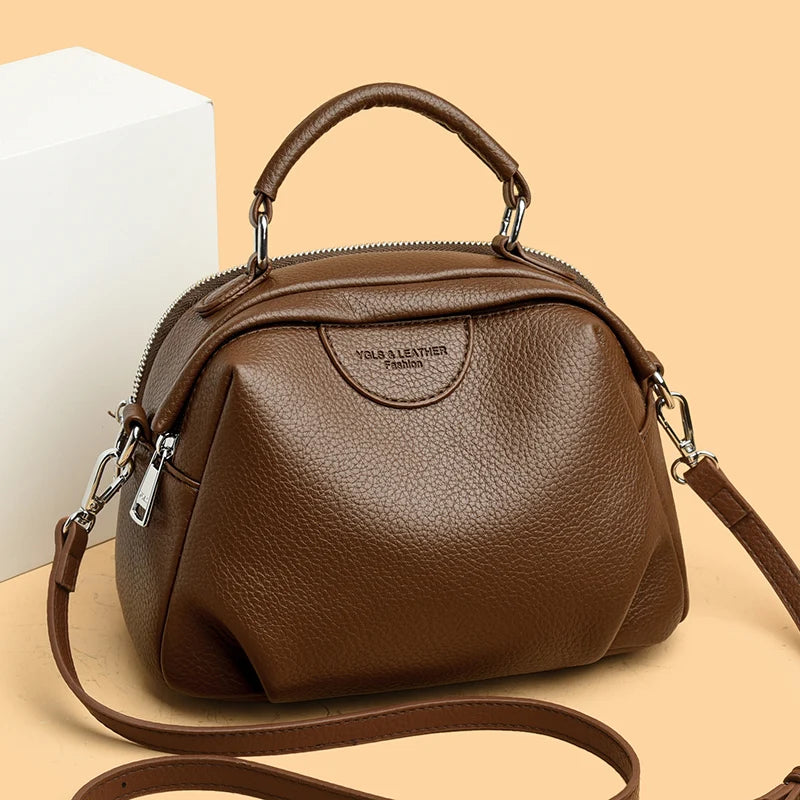Women's Solid Color Crossbody Shoulder Bag - Rivet Detail PU Leather Commuter Purse