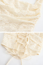 Women's 2-Piece Lace Corset Top and Maxi Skirt Set - Elegant Formal Event Dress
