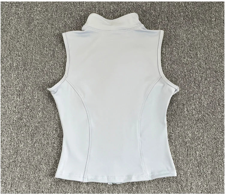 Women's Sleeveless Zip-Up Sport Top