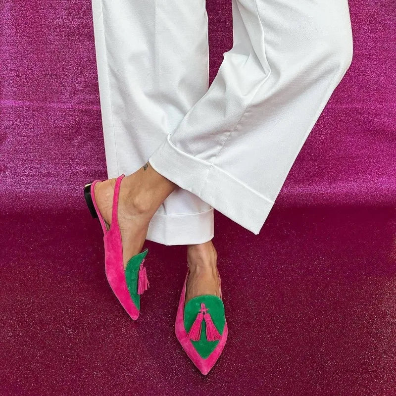 Women's Color-Block Square Heel Sandals