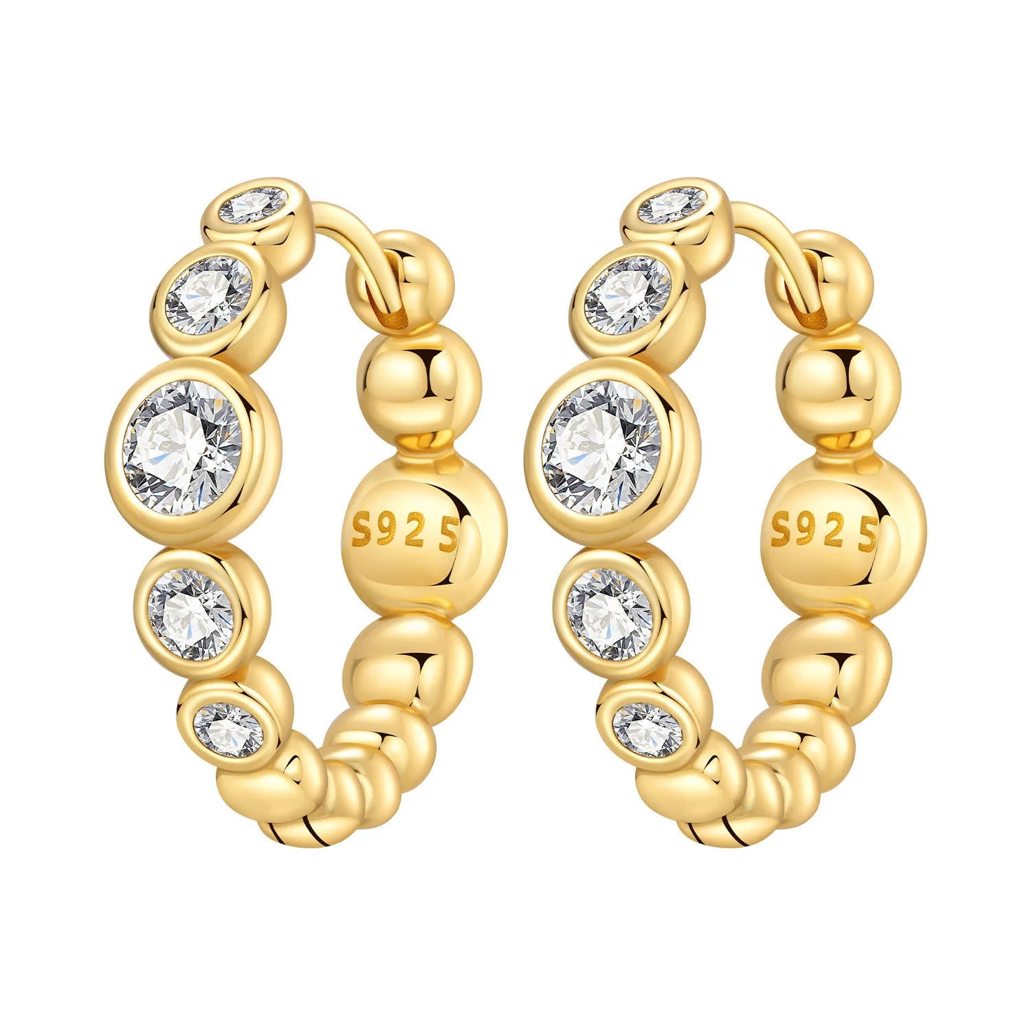 Sterling Silver 18K Gold Hoop Earrings
