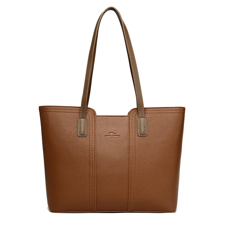 Women's Soft PU Leather Bucket Tote Bag - Large Capacity Crossbody Shoulder Purse