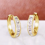 Round Hoop Earrings with Cubic Zirconia