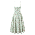 Floral Print Spaghetti Strap Midi Summer Dress