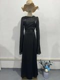 Women's Satin Slim Party Dress - Elegant Kaftan Abaya for Eid & Summer
