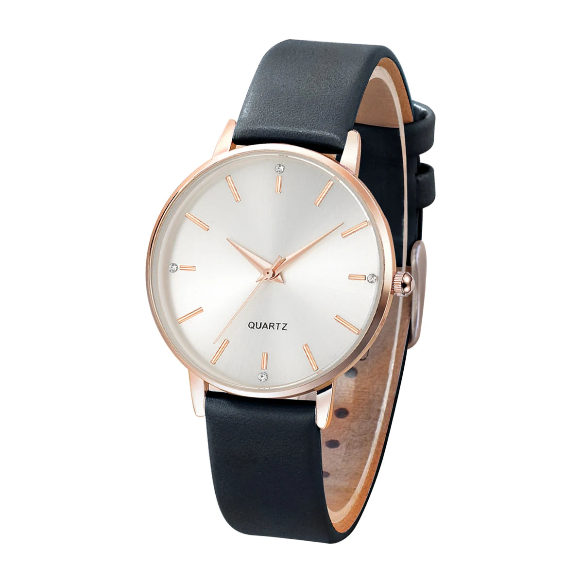 Women's Luxury Quartz Watch - Leather Band, Minimalist Dial