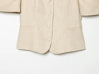 Women's Puff Sleeve Slim Jacket - Short Single-Breasted Casual Chic Coat