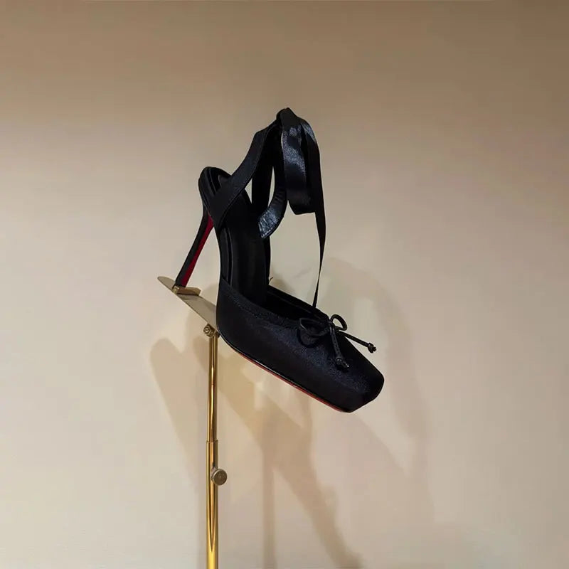 Stiletto Lace-Up Sandals