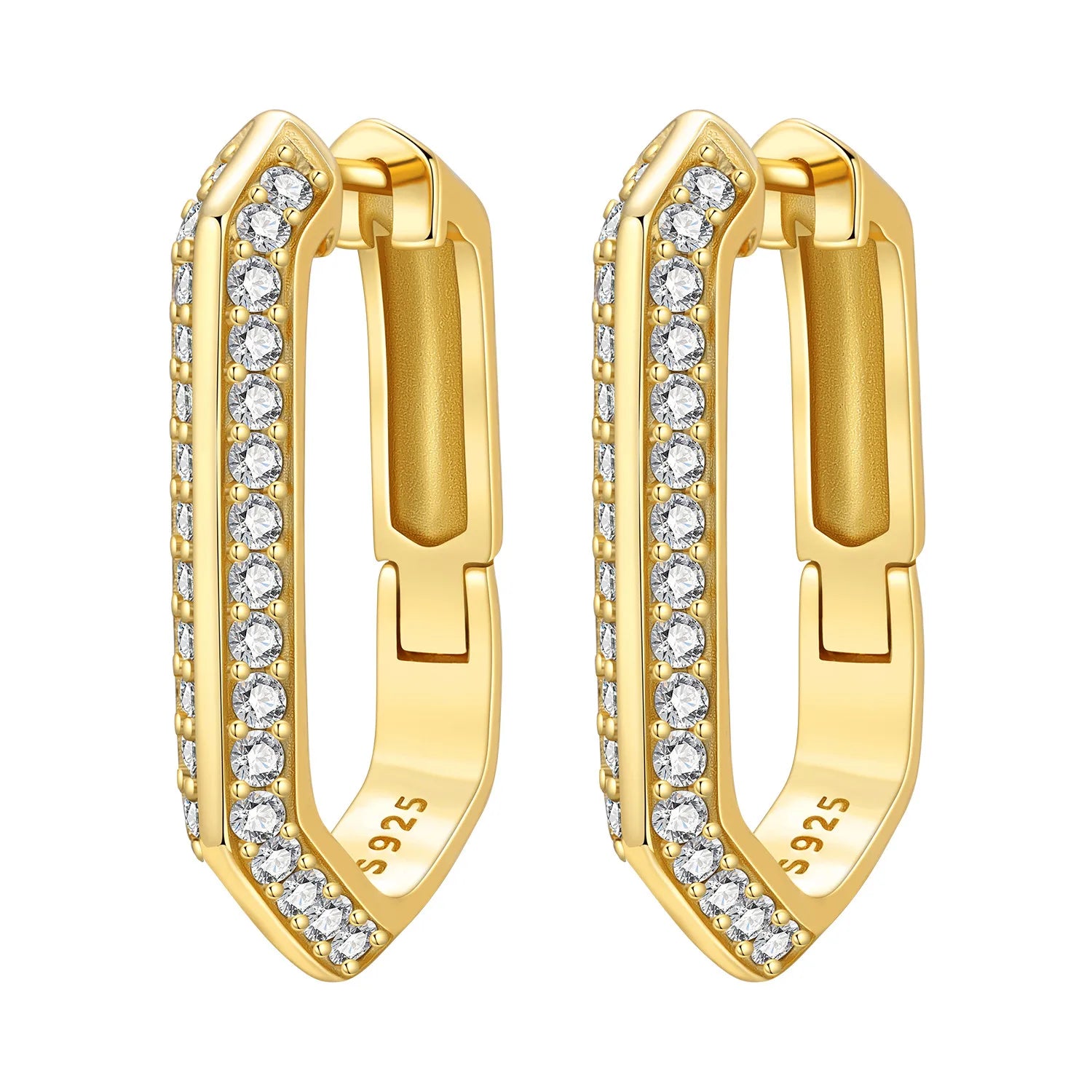 Sterling Silver 18K Gold Hoop Earrings