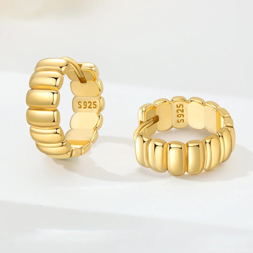 Sterling Silver 18K Gold Hoop Earrings