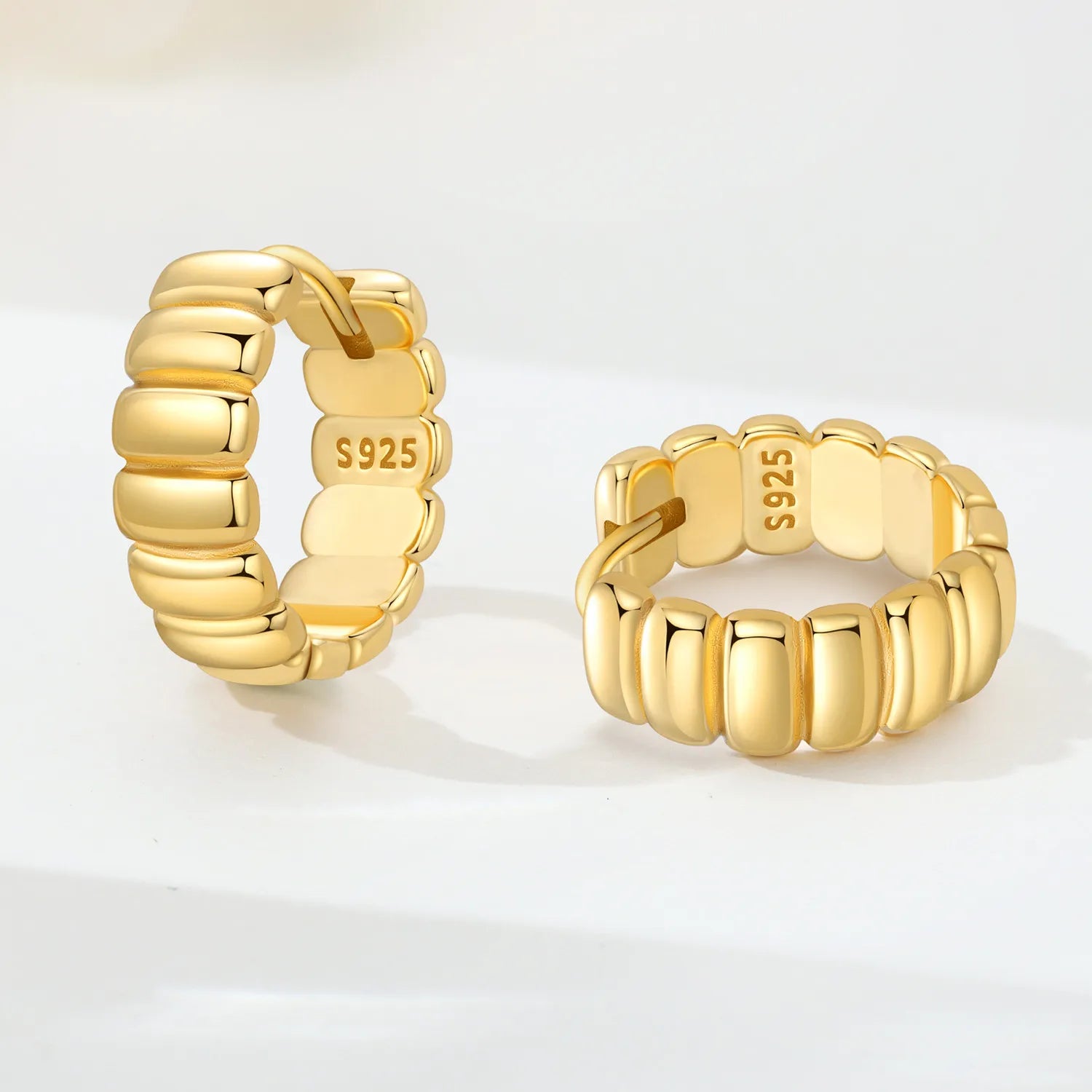 Sterling Silver 18K Gold Hoop Earrings