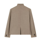Women's Elegant Blazer Jacket - Stand Collar Single Breasted Casual Coat