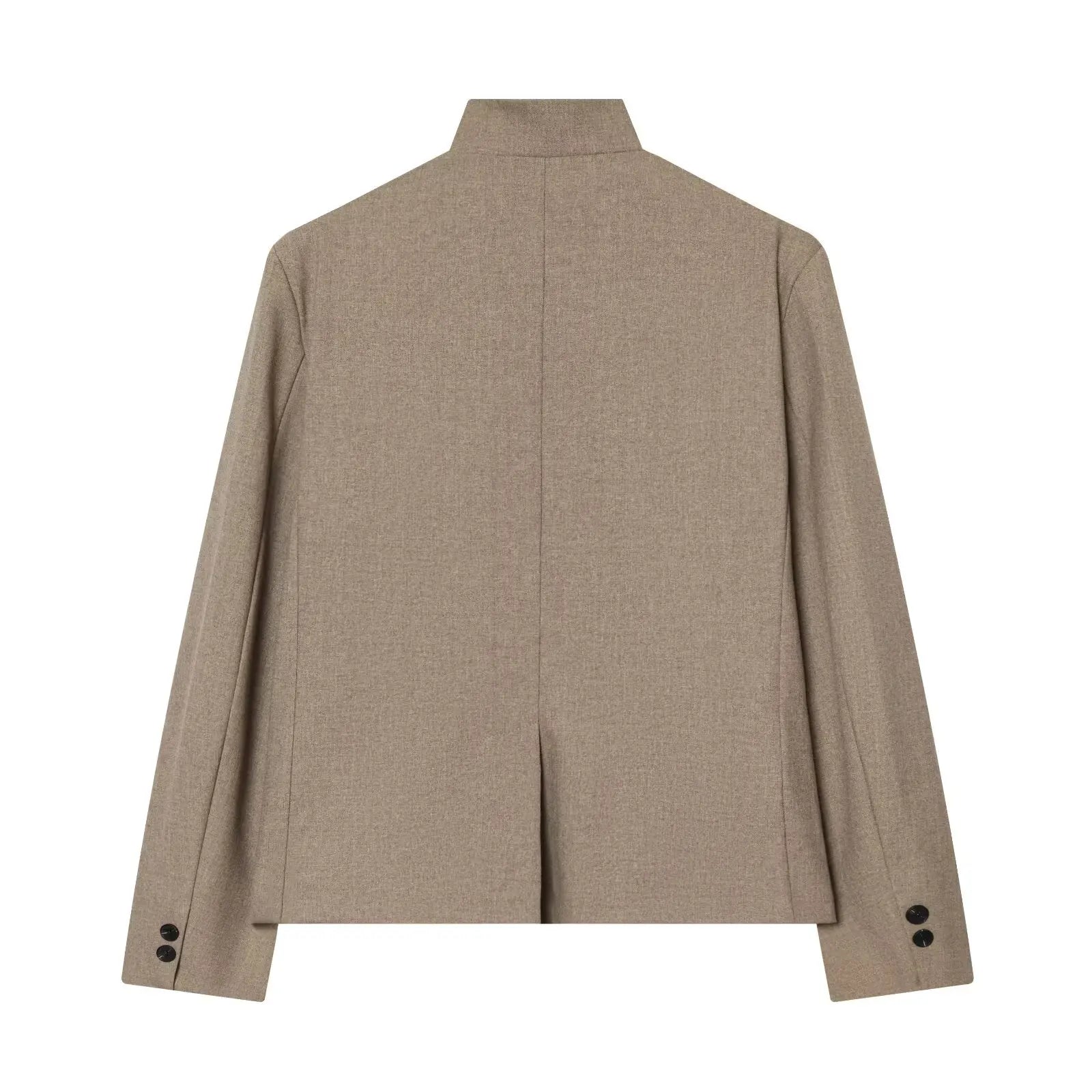 Women's Elegant Blazer Jacket - Stand Collar Single Breasted Casual Coat