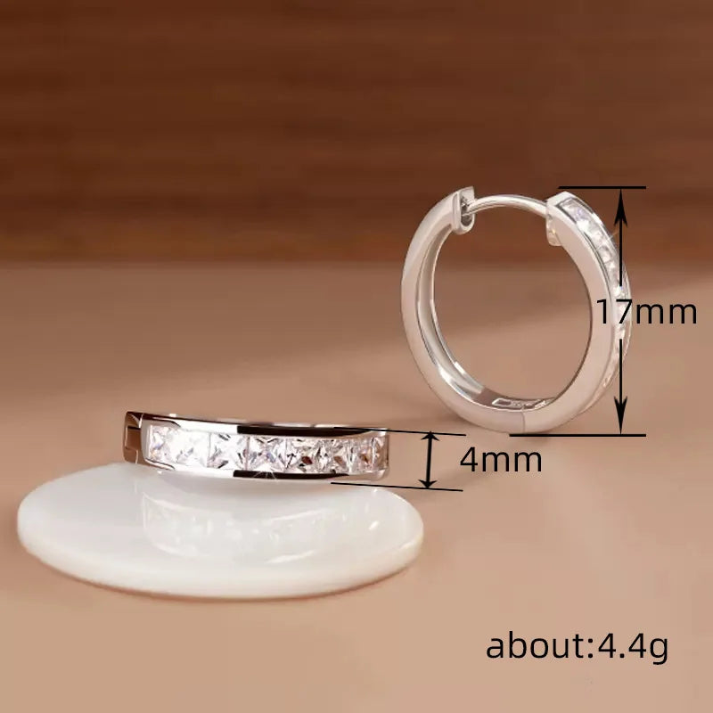 Round Hoop Earrings with Cubic Zirconia