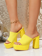 Summer Fashion Women Slip on Platform Plus Size Shoes for Women Peep Toe High Heel Sandals Casual Beach Slippers 2026