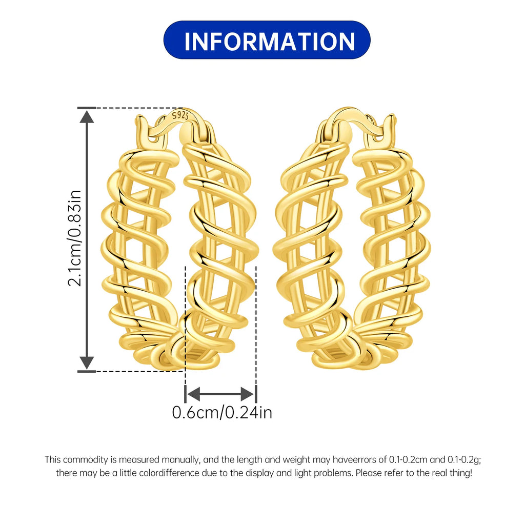 Sterling Silver 18K Gold Hoop Earrings