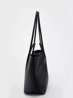 Women's Large Capacity PU Leather Tote Bag - Structured Shopper Shoulder Bag