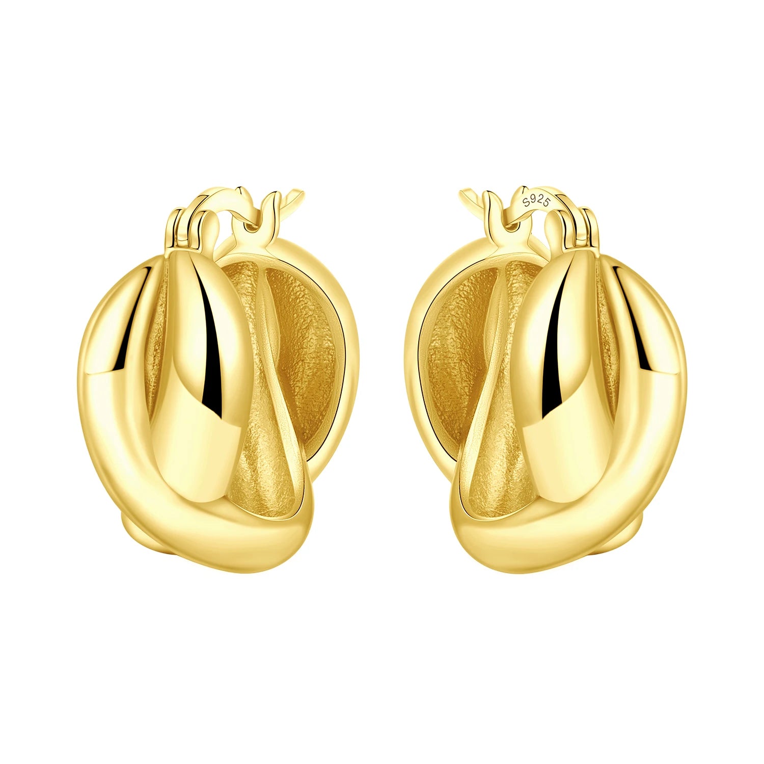Sterling Silver 18K Gold Hoop Earrings