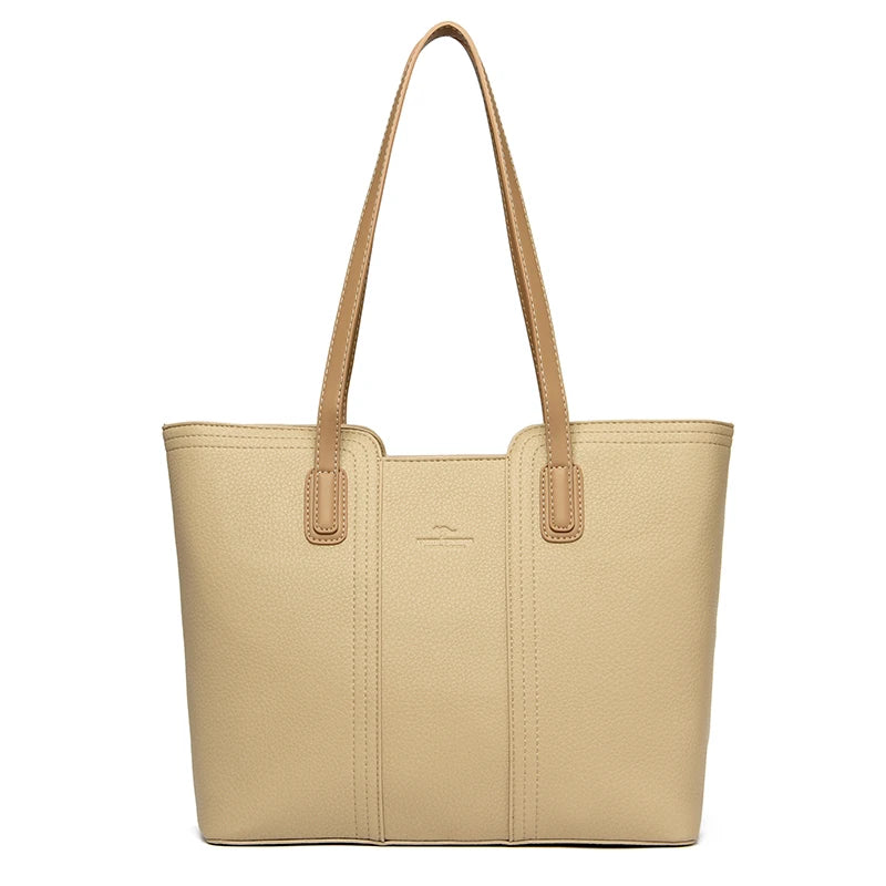 Women's Soft PU Leather Bucket Tote Bag - Large Capacity Crossbody Shoulder Purse
