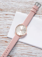 Women's Luxury Quartz Watch - Leather Band, Minimalist Dial