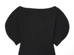 HH Women Casual Loose T-Shirts Asymmetrical Hem Blouse Short Puff Sleeve Shirt Elegant Woman Summer Party Vacation White Tops