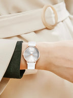 Women's Luxury Quartz Watch - Leather Band, Minimalist Dial