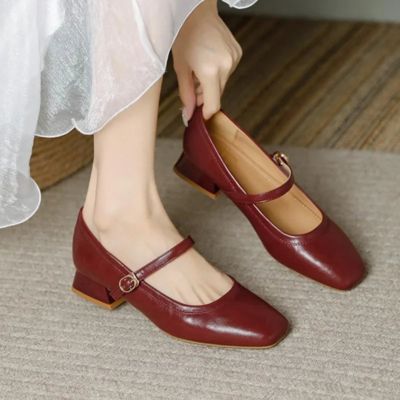 Women's Square-Toe Mary Jane Pumps