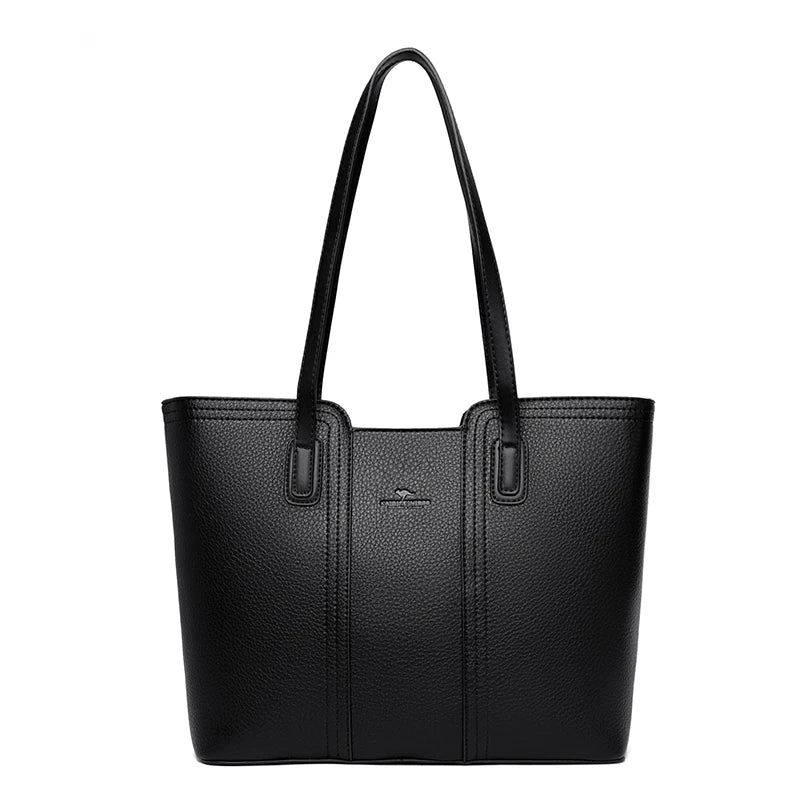 Women's Soft PU Leather Bucket Tote Bag - Large Capacity Crossbody Shoulder Purse