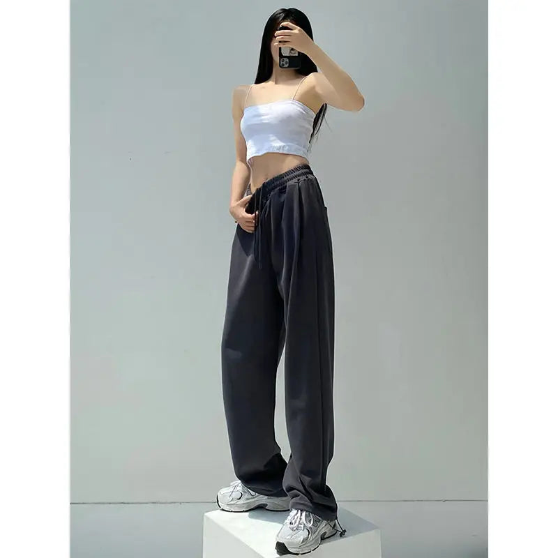 Women's Straight Leg Jogger Sweatpants — High Waist Casual Lounge Pants