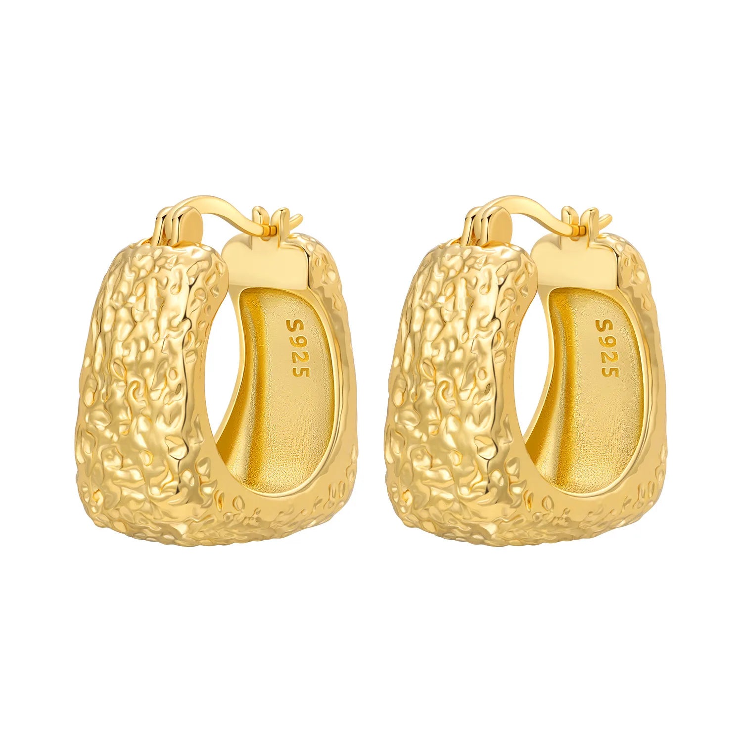 Sterling Silver 18K Gold Hoop Earrings