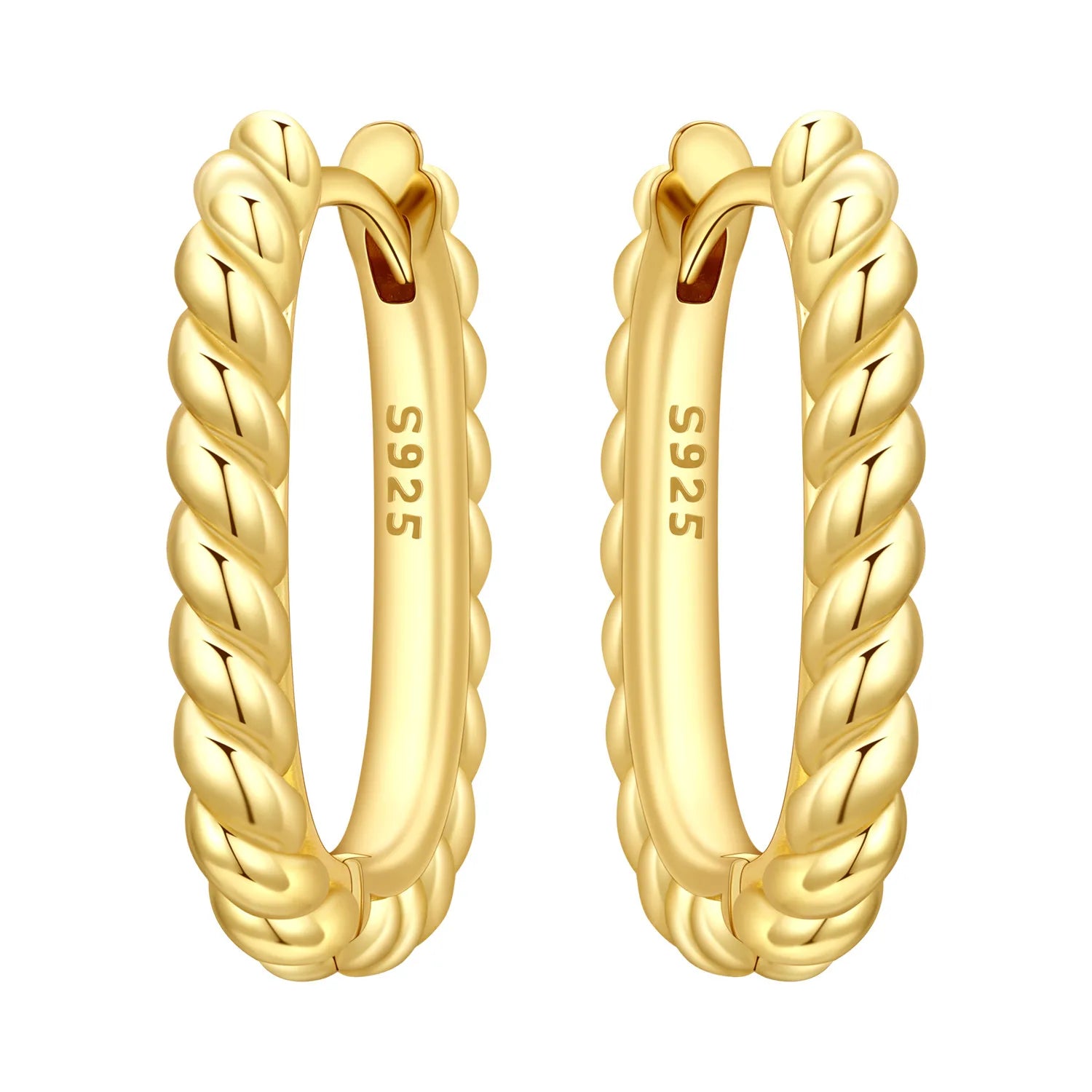 Sterling Silver 18K Gold Hoop Earrings