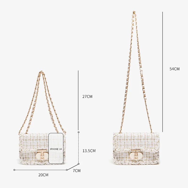 FOXER Women's Plaid Chain Crossbody Bag