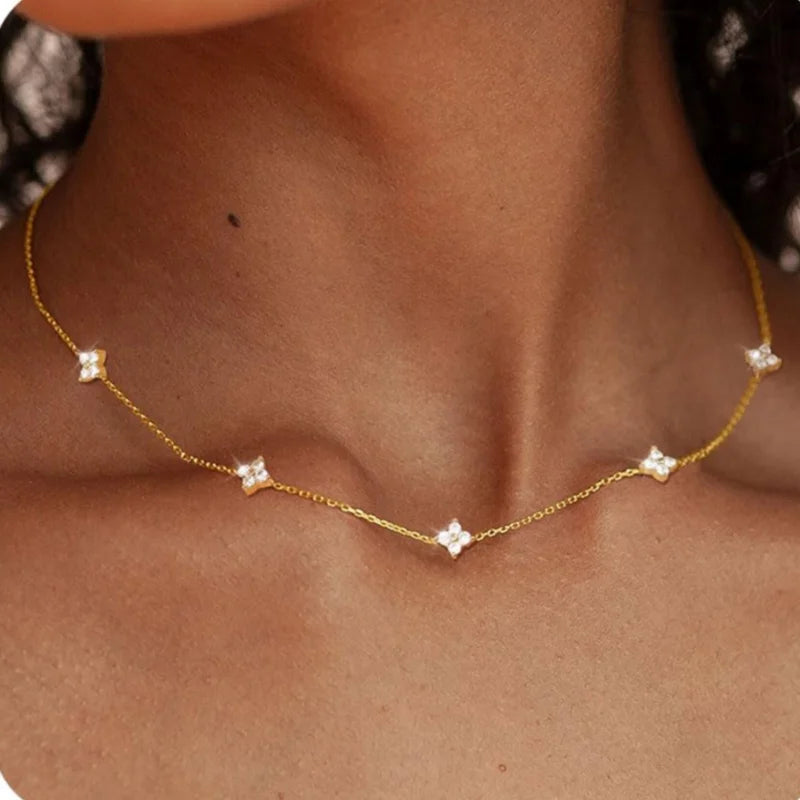 Four-leaf Flower Chain Necklace for Women